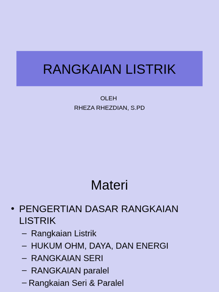 Pengantar Rangkaian Listrik dan Hukum Ohm | PDF