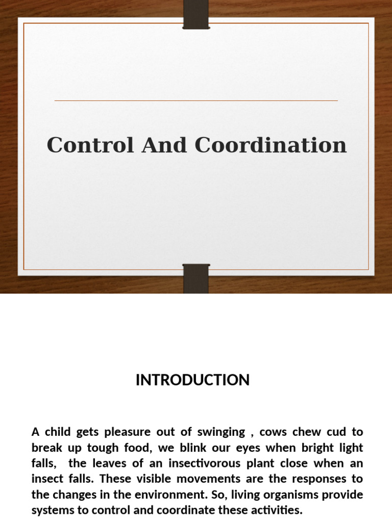 Control and Coordination in Plants and Animals | PDF | Hormone | Nerve