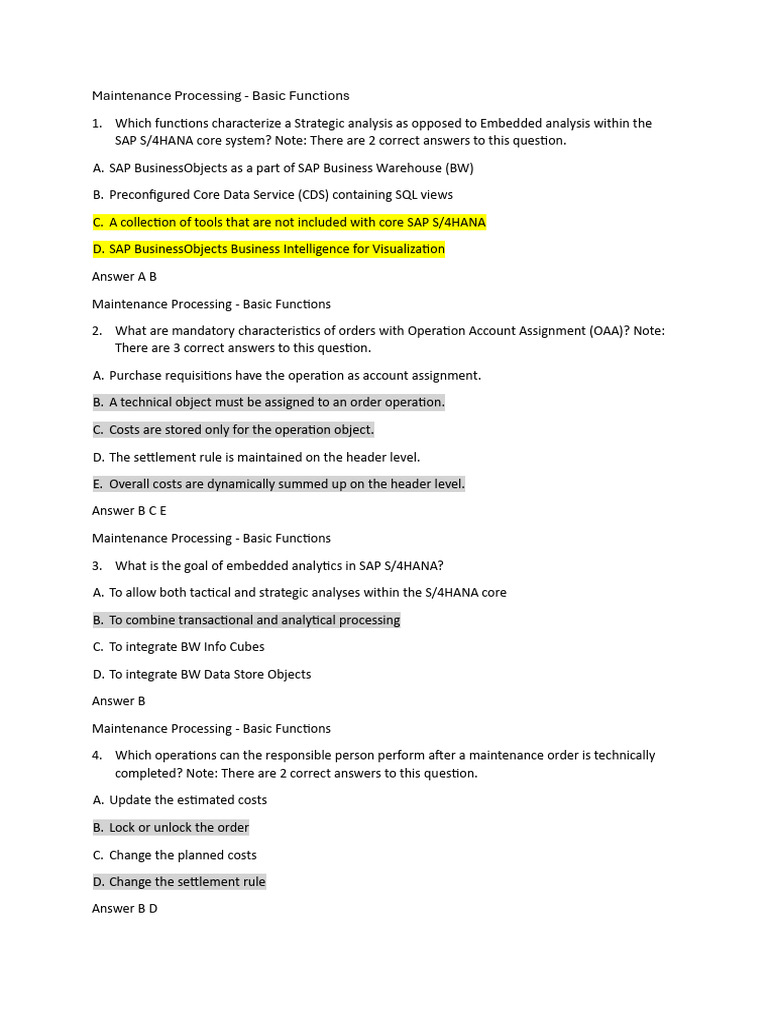 SAP S/4HANA Maintenance Processing Guide | PDF | Mobile App | Computing