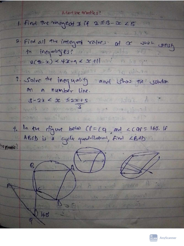 Mathematics F2 Revision Questions | PDF