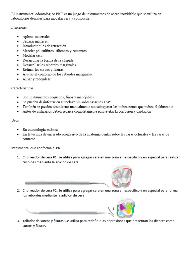 Instrumental PKT en Odontología | PDF