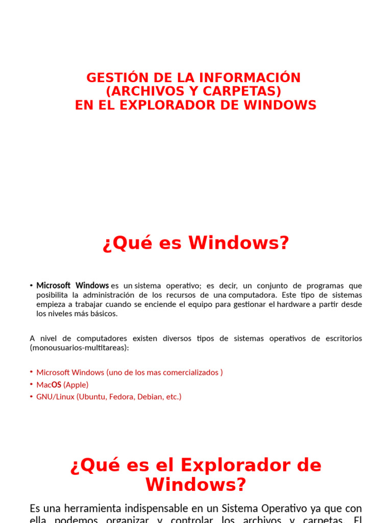 Archivos y carpetas en Windows para niños | PDF | Archivo de ...