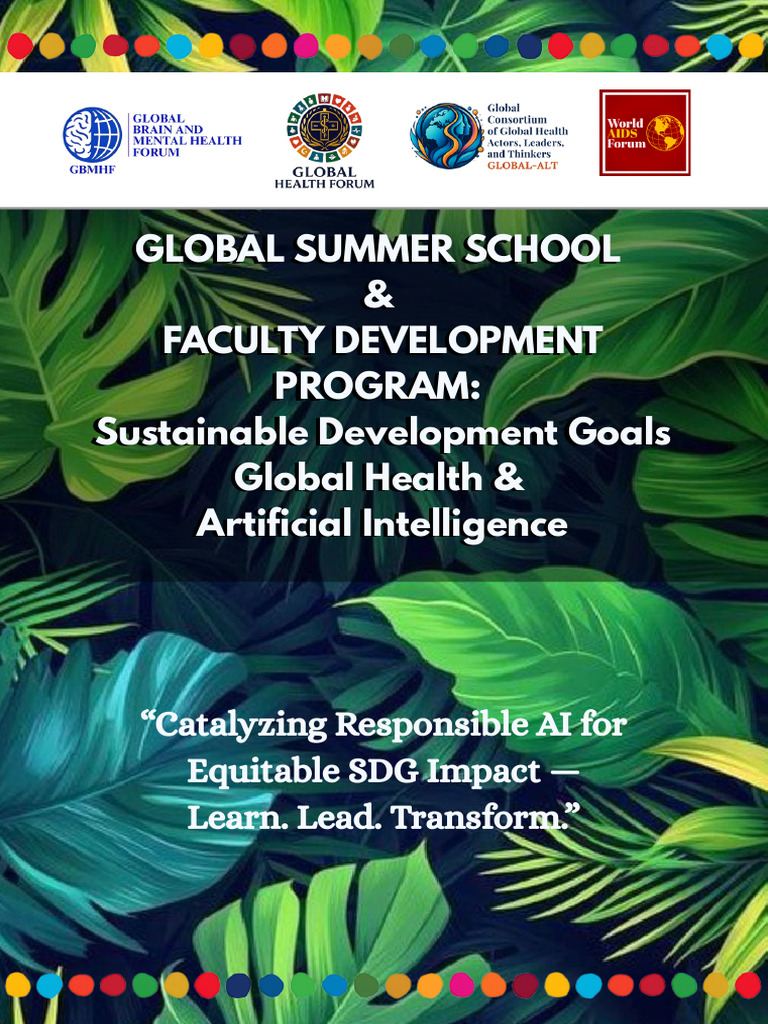 Global Summer School on AI & SDGs | PDF | Governance | Artificial ...