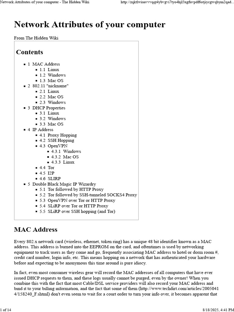 Network Attributes of Your Computer | PDF | Proxy Server | Computer Network