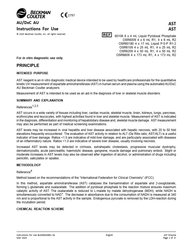 AST Activity Assay Kit Instructions | PDF | Nicotinamide Adenine ...