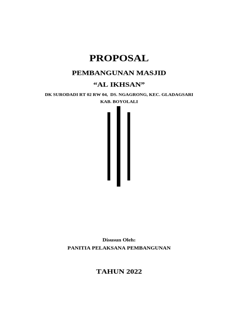 Proposal Pembangunan Masjid Al Ikhsan | PDF