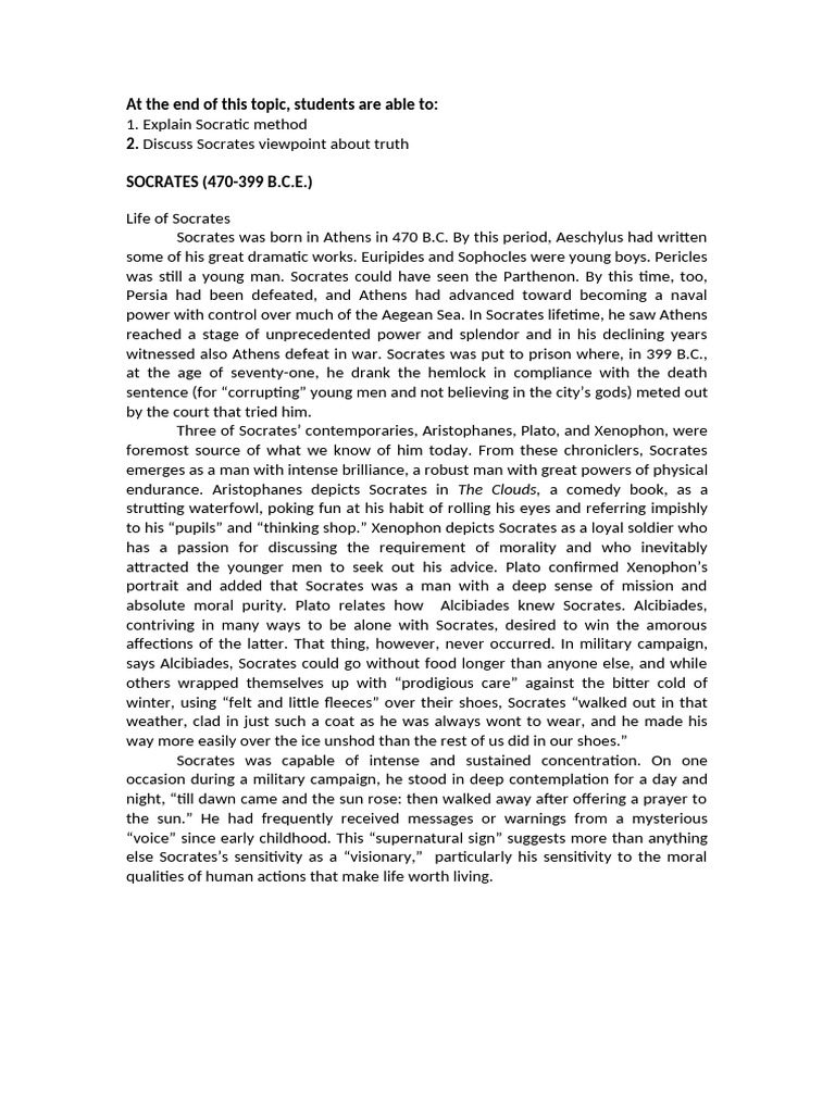 Socrates Philosophy and Life Insights PDF Socrates Knowledge
