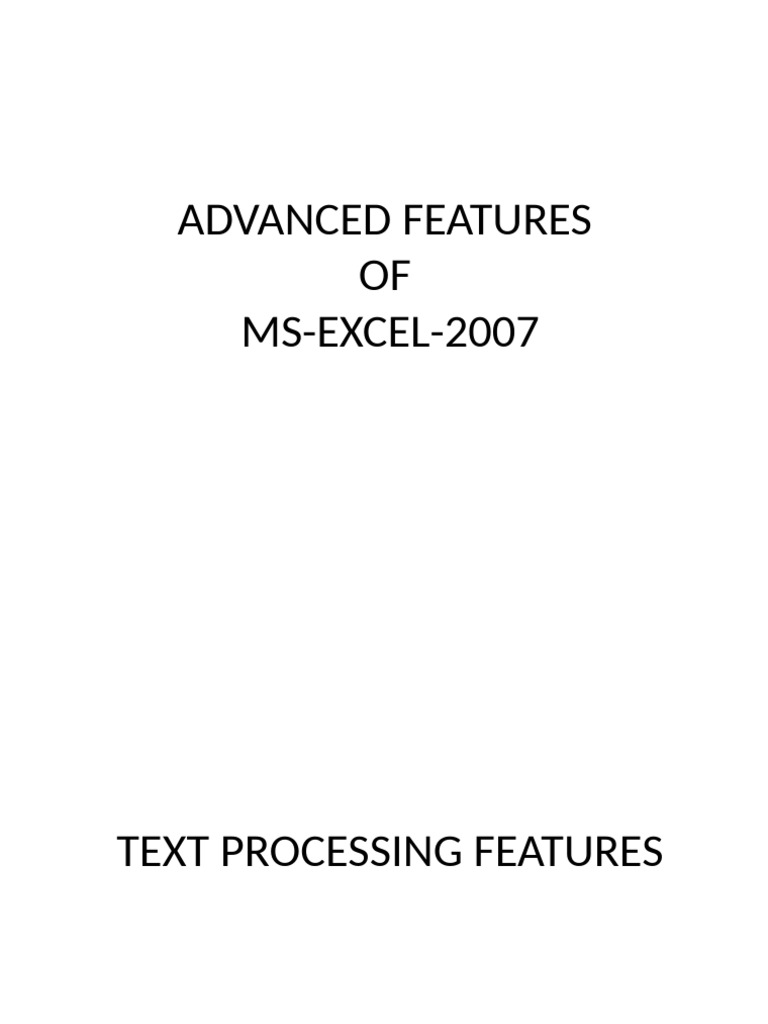 Advanced Excel - Session II | PDF