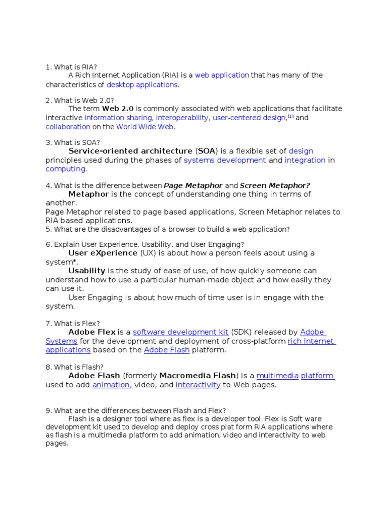 Flex Interview | PDF | Action Script | Rich Internet Application