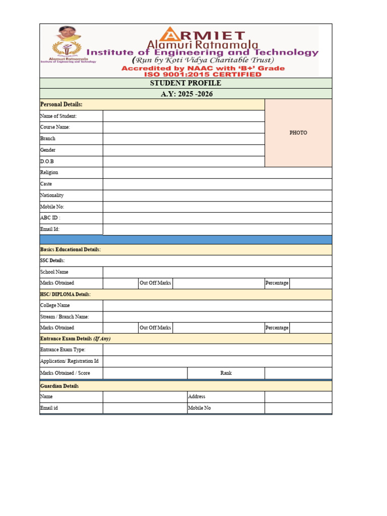 Student Profile For Mentor - Mentee | PDF
