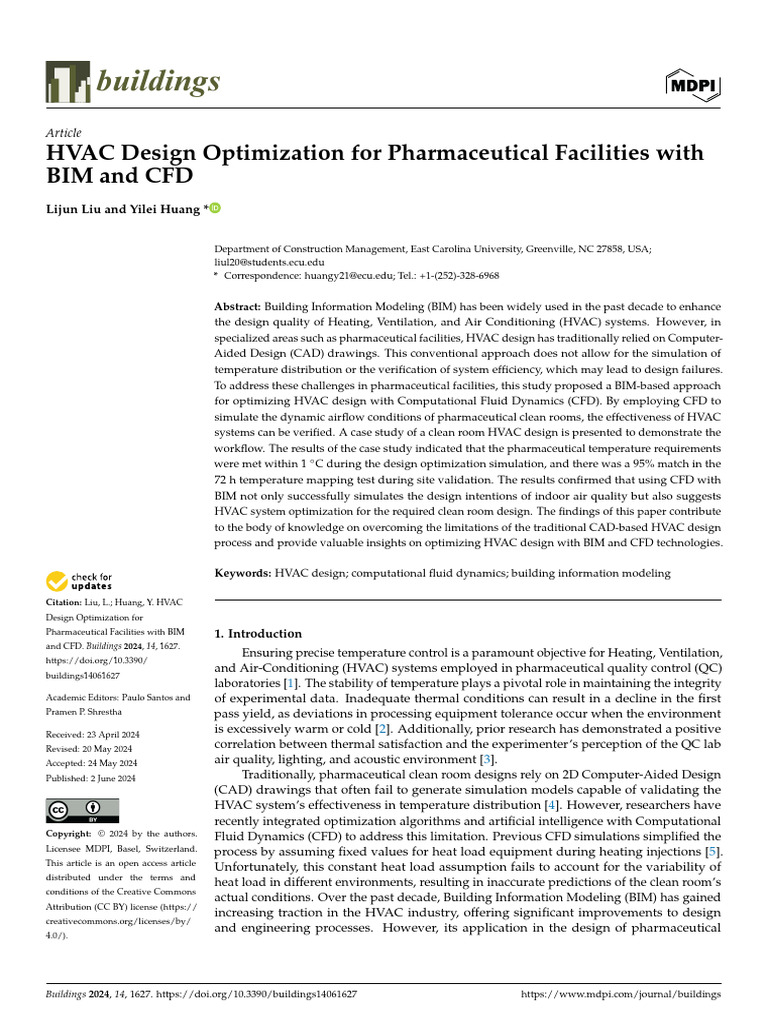 HVAC Optimization for Pharma Facilities | PDF | Computational Fluid ...