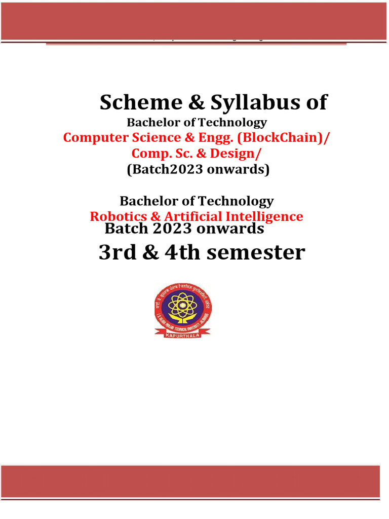 CSD Syllabus for B.Tech 2023 Batch | PDF | Probability Distribution ...