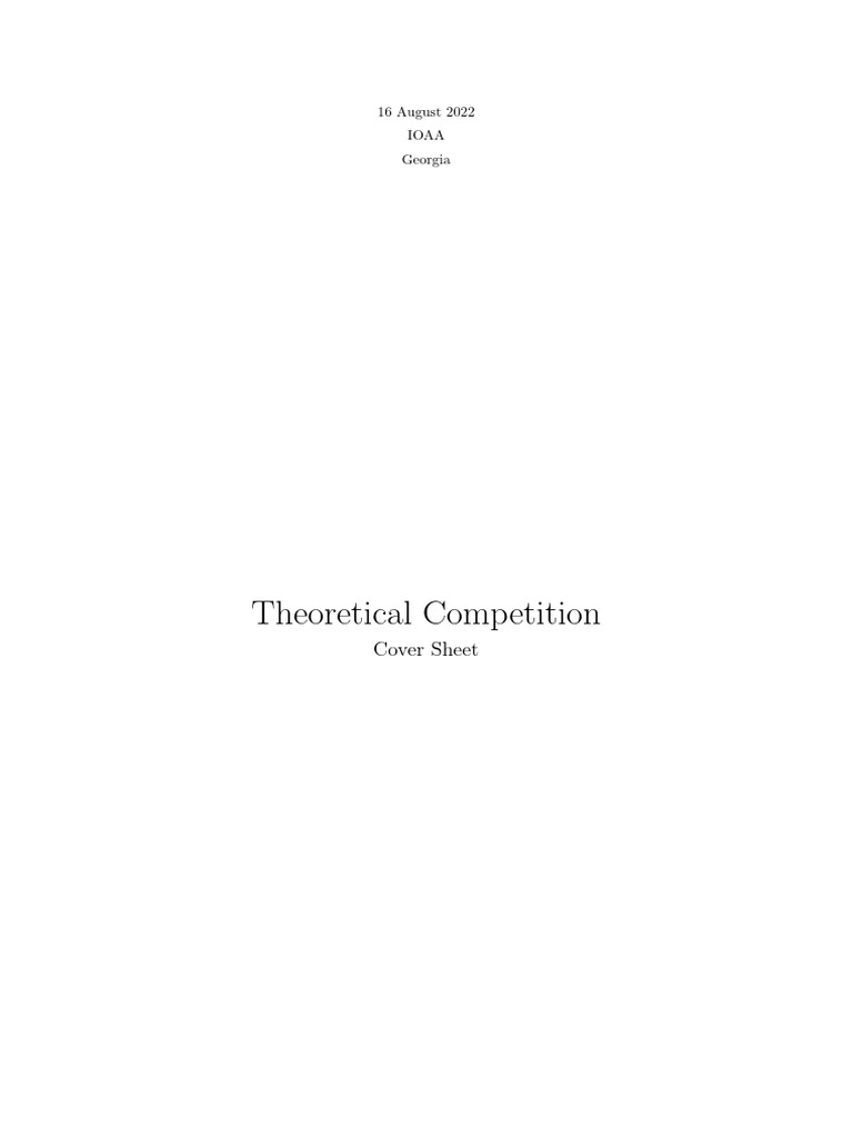 IOAA 2022 Theoretical Competition Problems | PDF | Stars | Sun