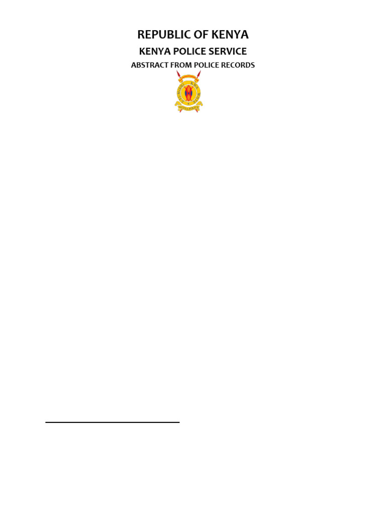 Kericho Police Abstract New | PDF