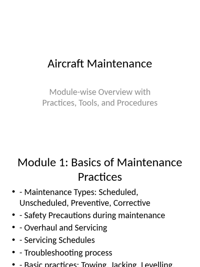 Aircraft Maintenance Practices & Tools Guide | PDF