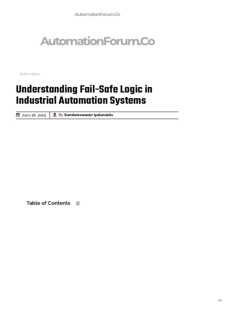 Understanding Fail-Safe Logic in Industrial Automation Systems | PDF ...