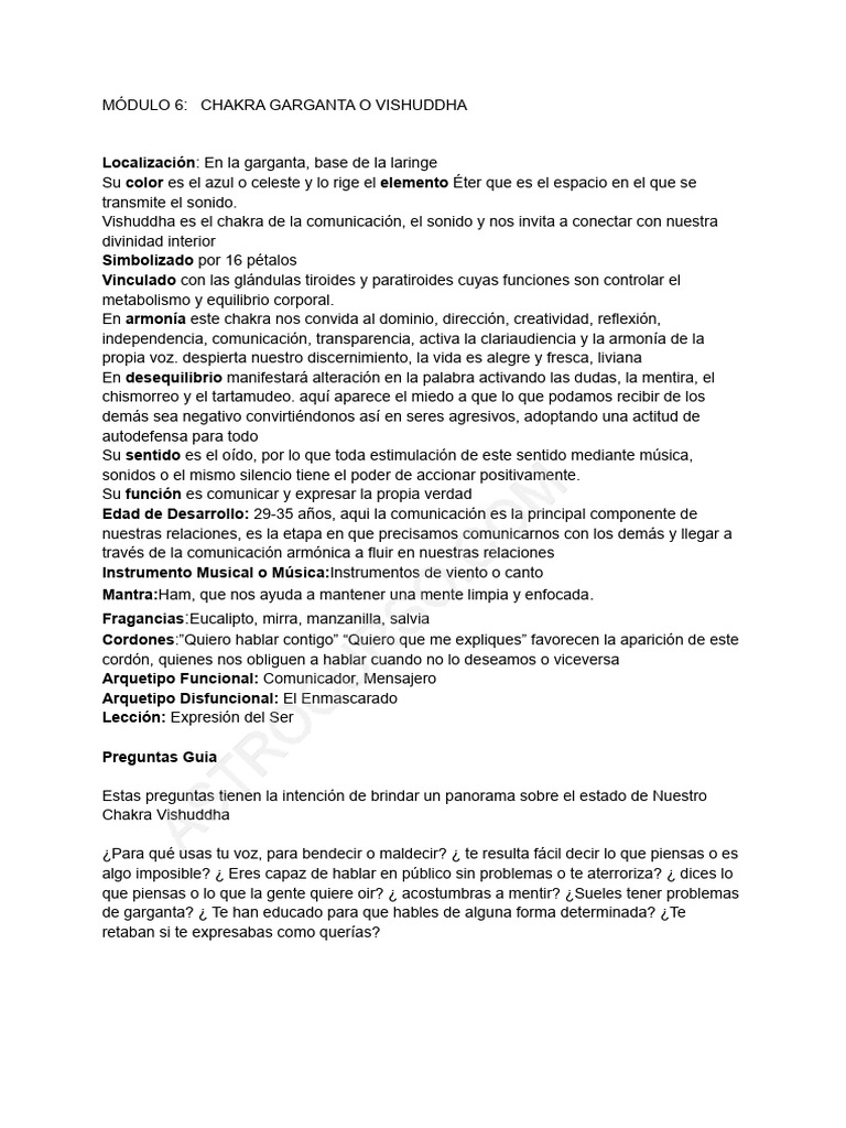 Modulo+6 Chakra+Garganta+o+Vishuddha Wm | PDF | Bailes | Sonido