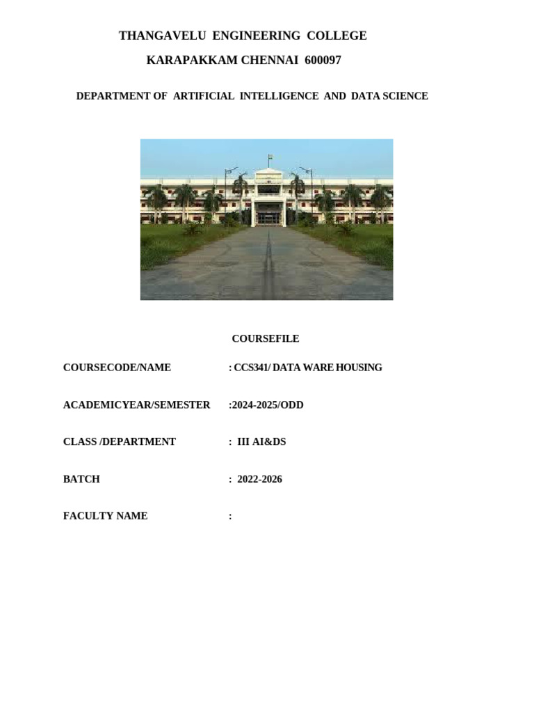 Data Warehousing Course Overview | PDF | Data Warehouse | Engineering