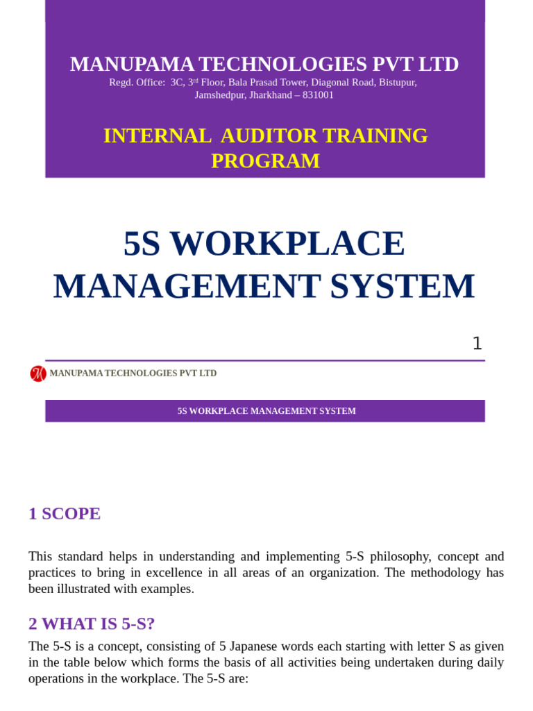 5S Workplace Management Overview | PDF | Audit | Business