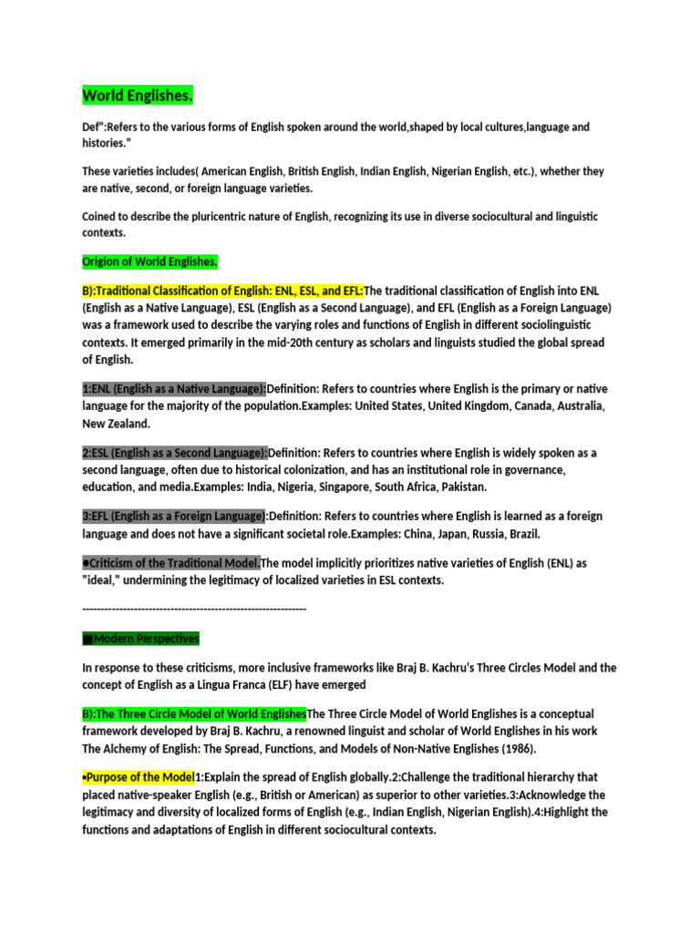 Understanding World Englishes and Their Impact | PDF | English Language ...