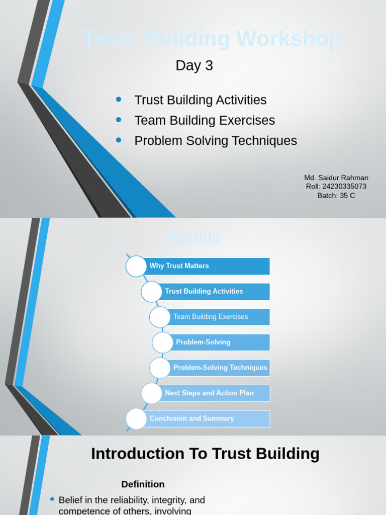 Trust and Team Building Workshop Guide | PDF | Team Building | Creativity