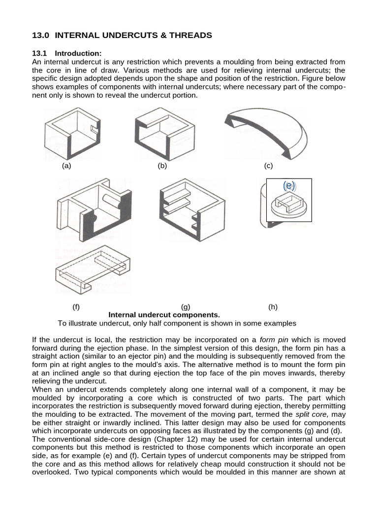 Internal Undercuts in Molding Design | PDF | Gear | Nut (Hardware)