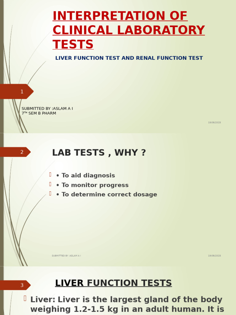 Liver and Renal Function Tests Explained | PDF | Kidney | Creatinine