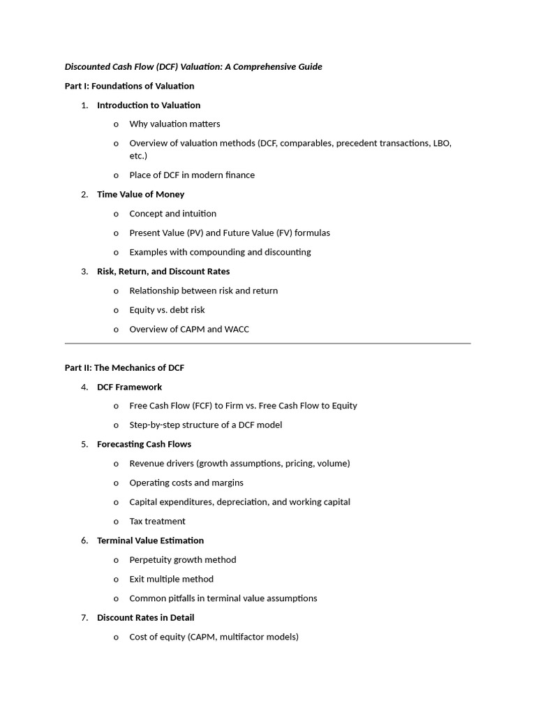 DCF Valuation: A Comprehensive Guide | PDF