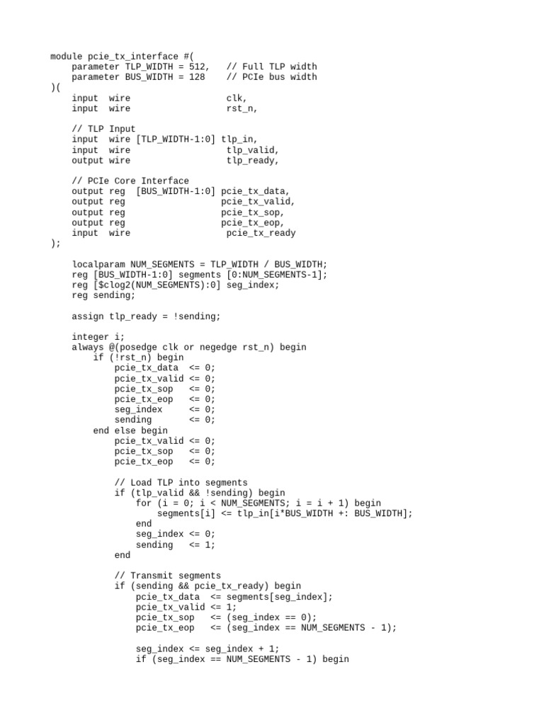 PCIe TX Interface Module Design | PDF