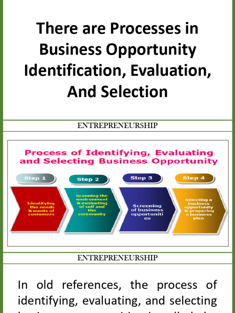 Business Opportunity Identification Guide | PDF | Entrepreneurship ...