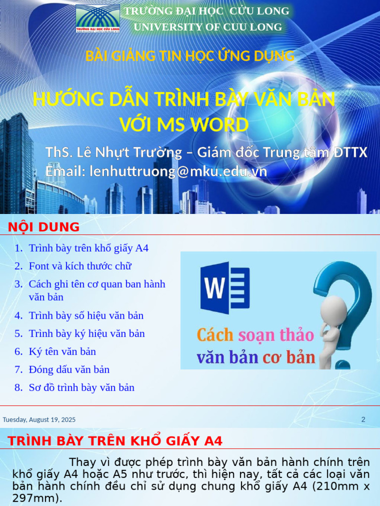 Module 3 - Huong Dan Trinh Bay Van Ban | PDF