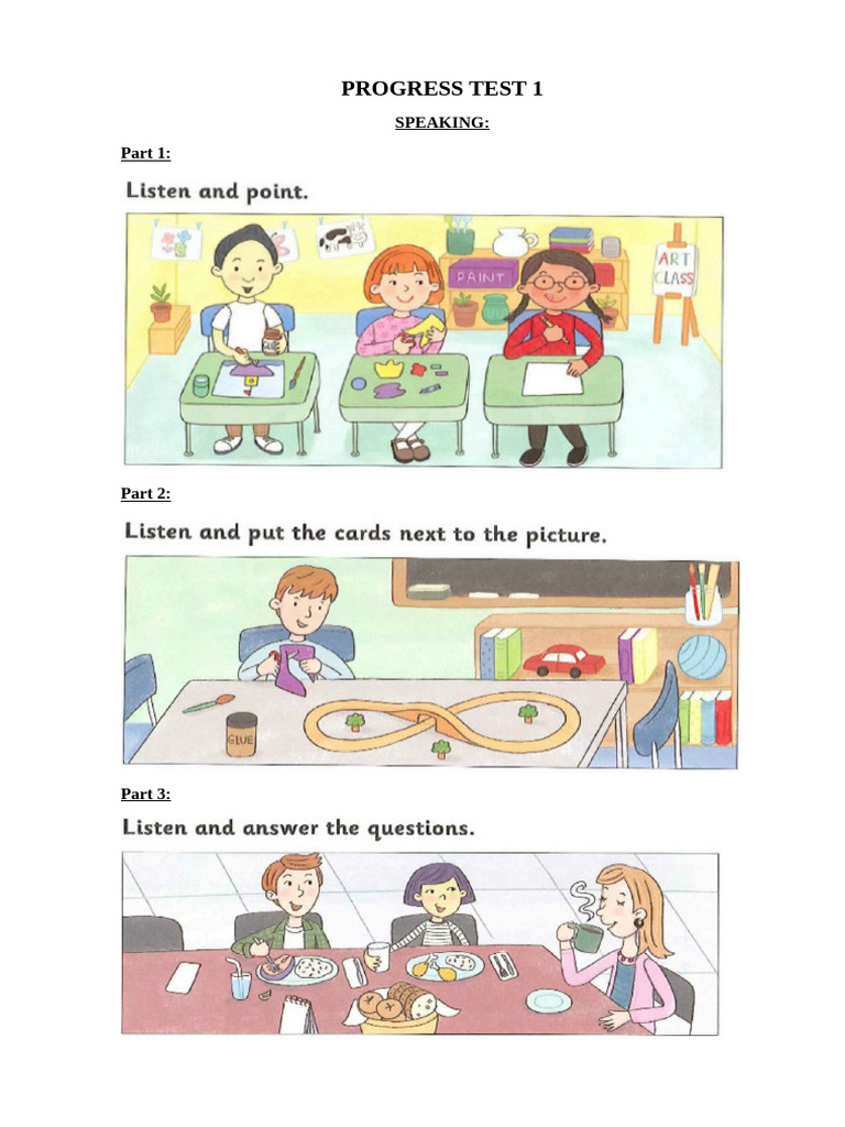Eb0. Progress Test 1 (Mia+Bee Speaking) | PDF