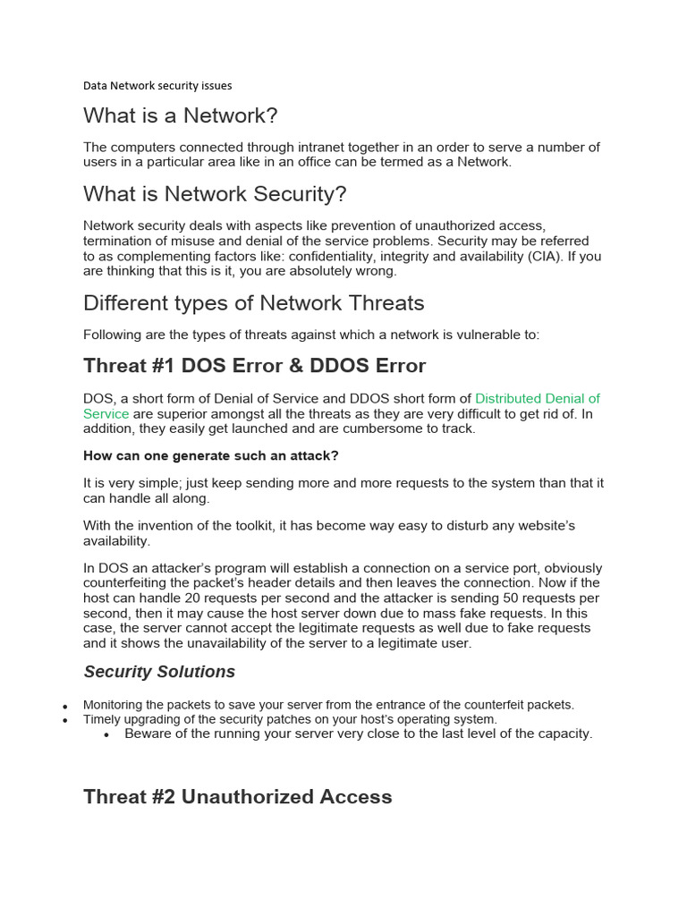 Network Security Threats Overview | PDF | Domain Name System | Security