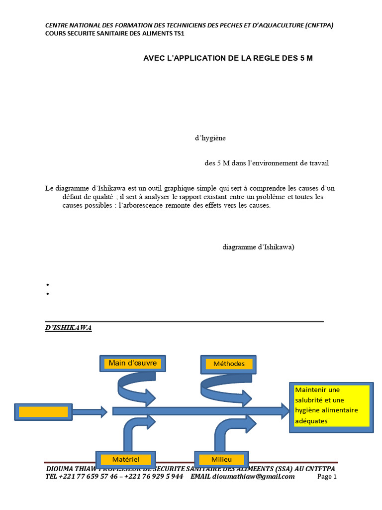Gestion de la qualité avec les 5 M | PDF | Management de la qualité ...
