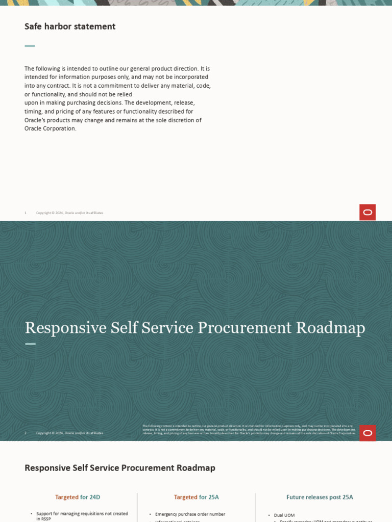 RSSP FeaturesandRoadmap 24C | PDF | Procurement | Taxes