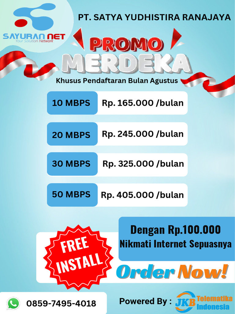 Promo Wifi Agustus 2023 | PDF