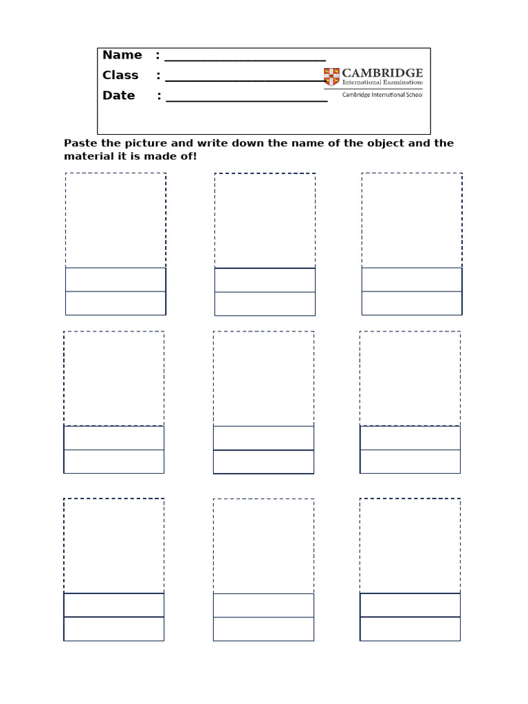 Object Identification Worksheet | PDF