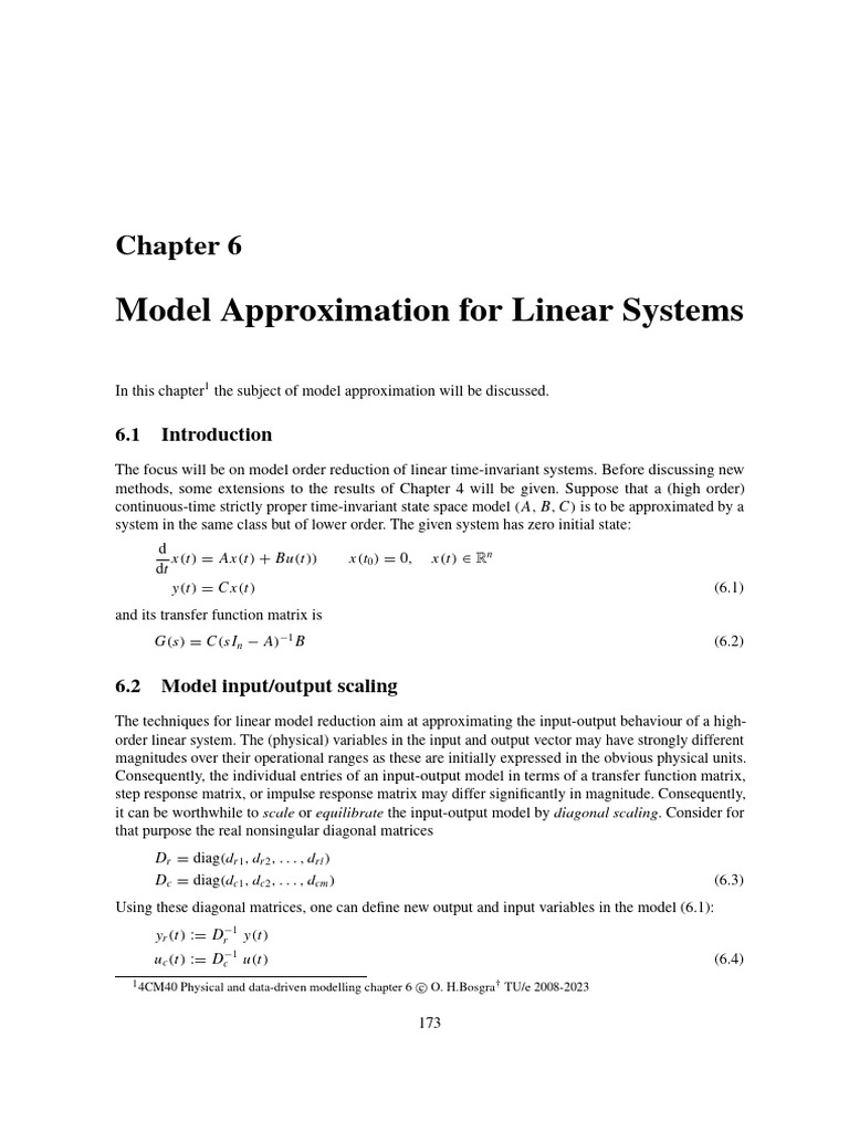 Model Order Reduction for Linear Systems | PDF | Eigenvalues And ...