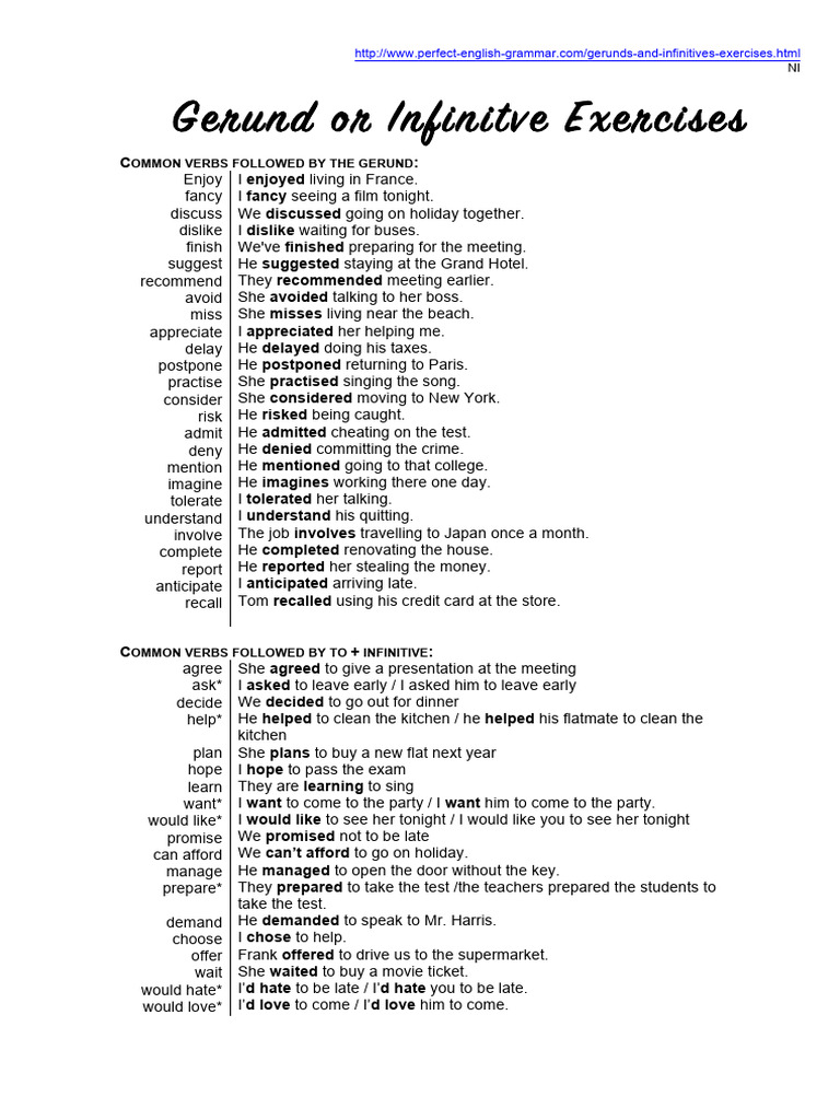 C1 Gerund or Infinitv | PDF