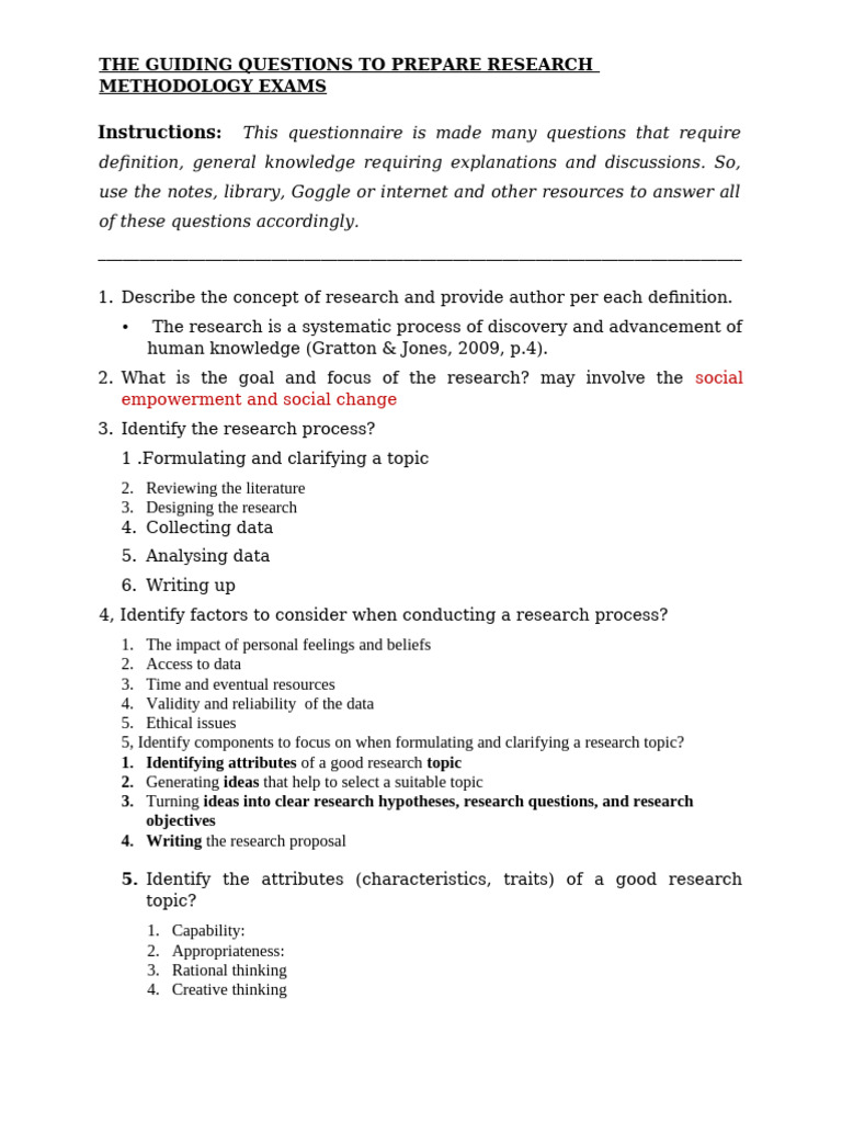 Guiding Questions of Research Methodology (20250705) in Word 43 | PDF ...