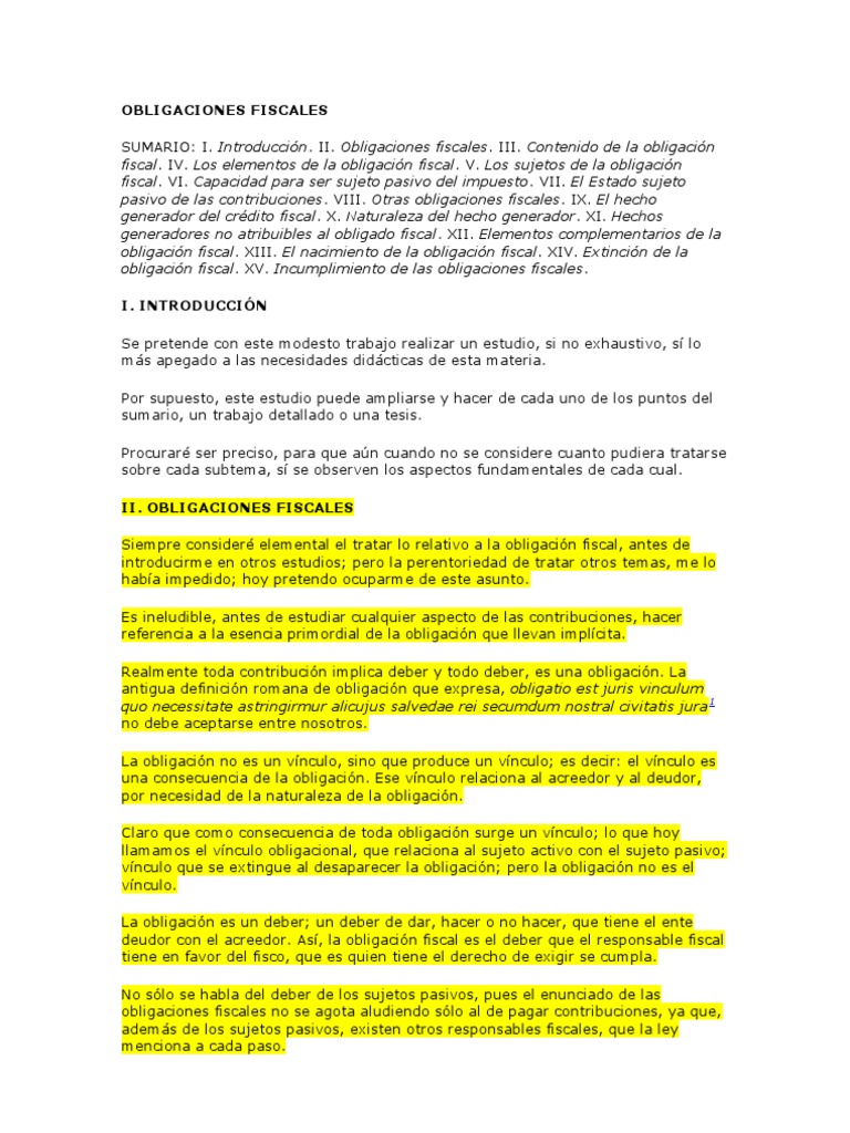 Obligaciones Fiscales: Conceptos Clave | PDF | Pagos | Impuestos