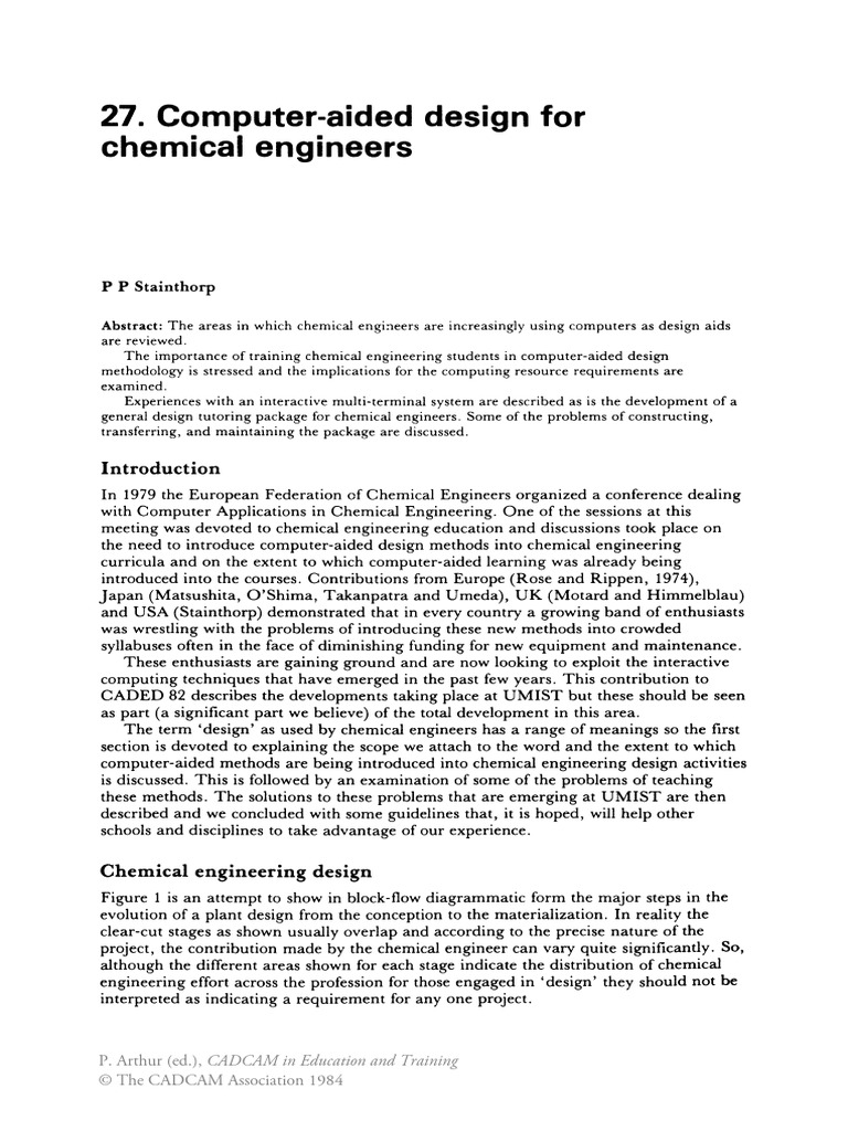 Cad Cam For Chemical Engineers | PDF | Computer Terminal | Engineering