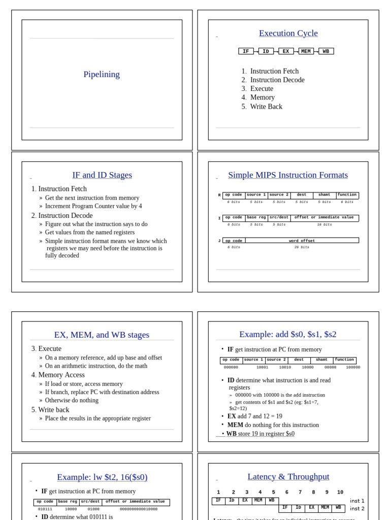 MIPS Pipelining: Stages & Hazards Explained | PDF | Cpu Cache ...