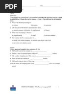 Pre Intermediate Progress Test 1