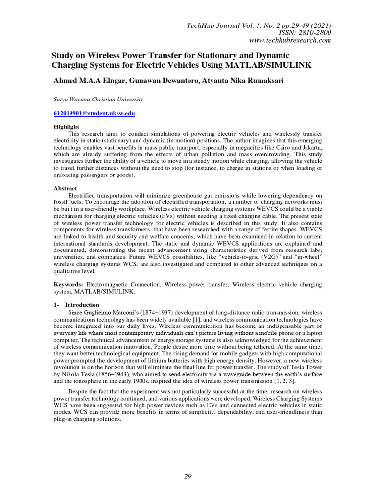 Wireless Charging for Electric Vehicles | PDF | Inductor | Inductance