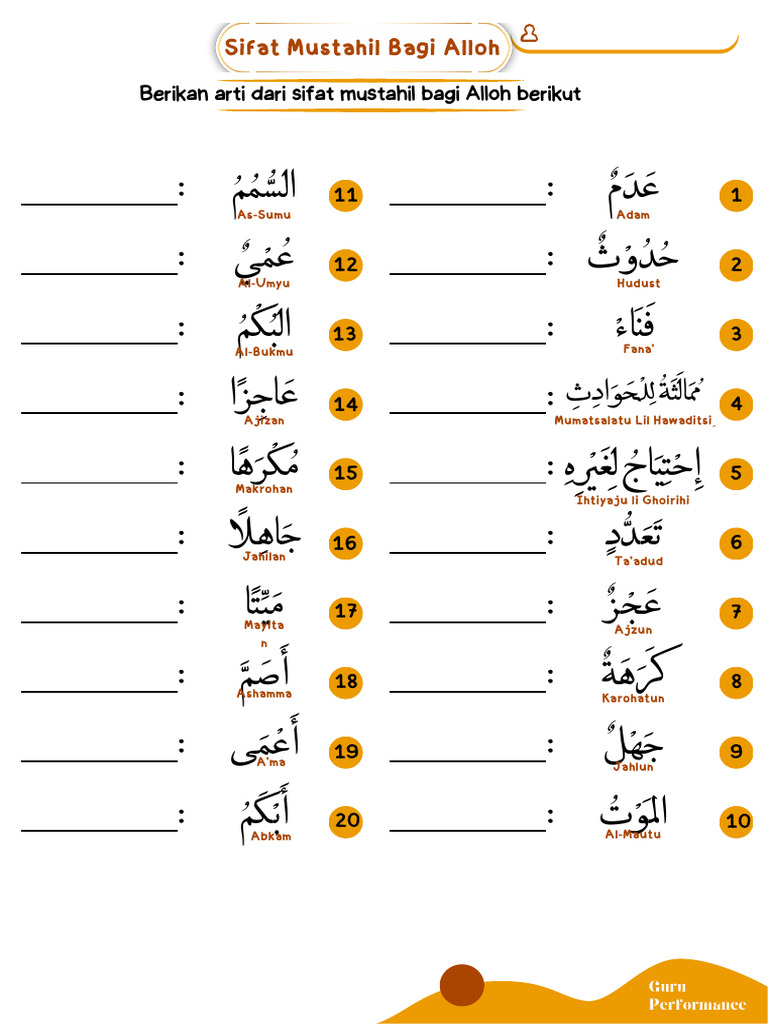 7 - Mengartikan Sifat Mustahil Bagi Alloh | PDF
