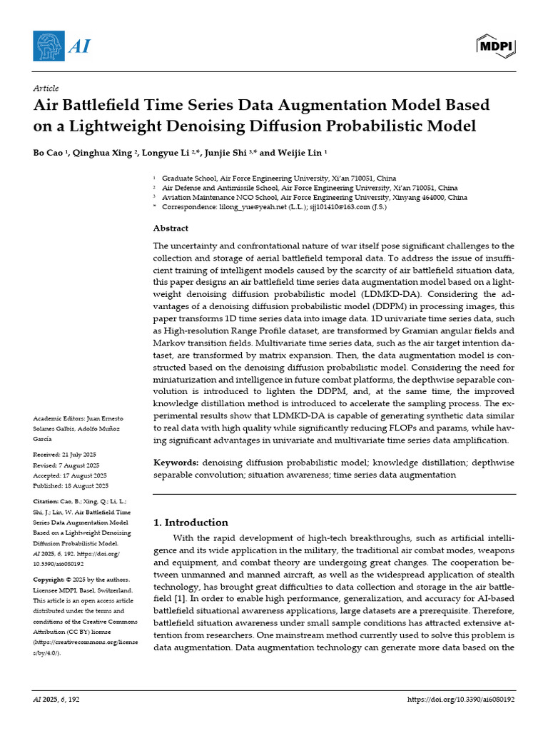 Air Battlefield Time Series Data Augmentation Model Based On A ...