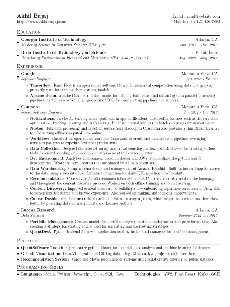 Akhil Bajaj: Software Engineer Resume | PDF | Cloud Computing ...