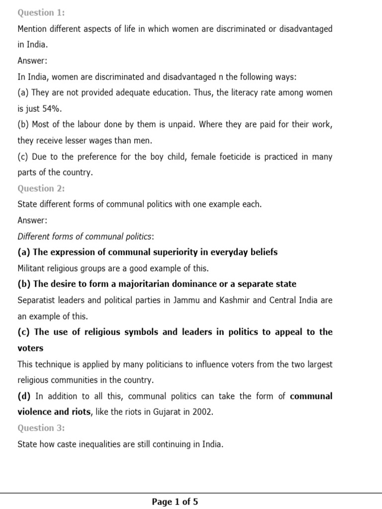 Caste Inequalities and Women's Discrimination in India | PDF | Caste ...