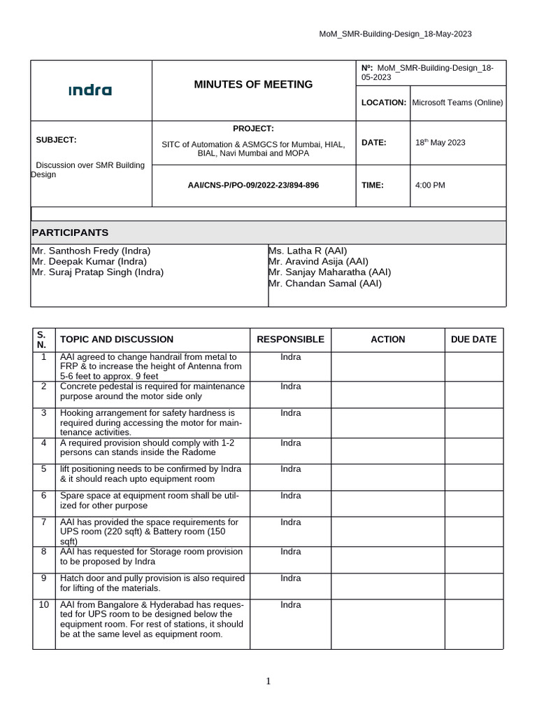 MoM SMR Building Design 18-05-2023 | PDF